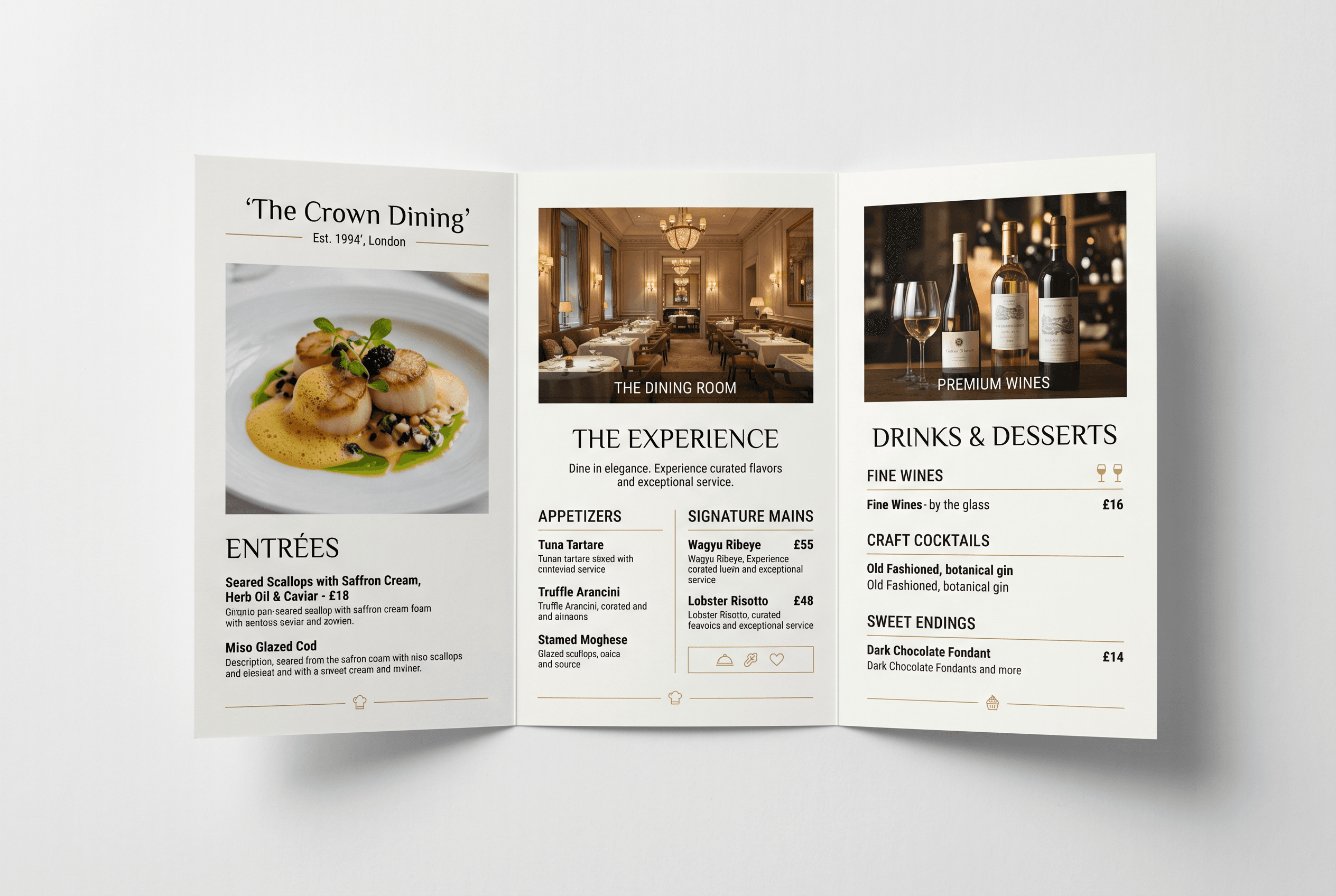 Restaurant Menu Set